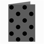 Polka Dots - Black on Dark Gray Greeting Cards (Pkg of 8)