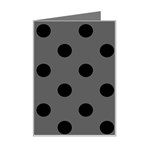 Polka Dots - Black on Dark Gray Mini Greeting Card