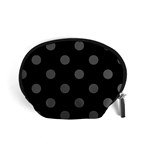 Polka Dots - Dark Gray on Black Accessory Pouch (Small)