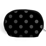 Polka Dots - Dark Gray on Black Accessory Pouch (Medium)