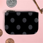 Polka Dots - Dark Gray on Black Mini Coin Purse