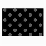 Polka Dots - Dark Gray on Black Postcard 4 x 6  (Pkg of 10)