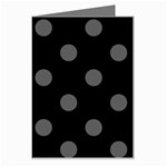 Polka Dots - Dark Gray on Black Greeting Card