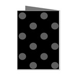 Polka Dots - Dark Gray on Black Mini Greeting Cards (Pkg of 8)