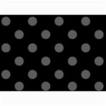 Polka Dots - Dark Gray on Black 5  x 7  Photo Cards