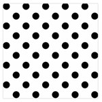Polka Dots - Black on White Large Satin Scarf (Square)
