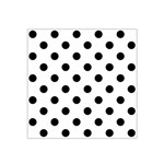 Polka Dots - Black on White Satin Bandana Scarf
