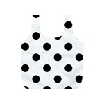 Polka Dots - Black on White Full Print Recycle Bag (S)