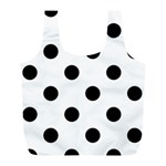 Polka Dots - Black on White Full Print Recycle Bag (L)
