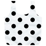 Polka Dots - Black on White Full Print Recycle Bag (XL)