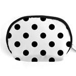 Polka Dots - Black on White Accessory Pouch (Medium)