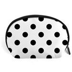 Polka Dots - Black on White Accessory Pouch (Large)