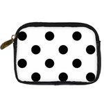 Polka Dots - Black on White Digital Camera Leather Case