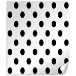 Polka Dots - Black on White Canvas 8  x 10 