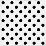 Polka Dots - Black on White Canvas 12  x 12 