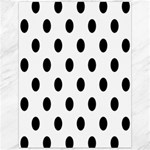 Polka Dots - Black on White Canvas 12  x 16 
