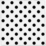 Polka Dots - Black on White Canvas 16  x 16 