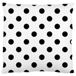 Polka Dots - Black on White Large Cushion Case (One Side)