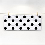 Polka Dots - Black on White Hand Towel