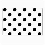 Polka Dots - Black on White Postcards 5  x 7  (Pkg of 10)