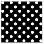 Polka Dots - White on Black Large Satin Scarf (Square)