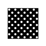 Polka Dots - White on Black Satin Bandana Scarf