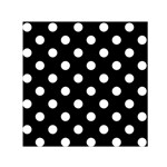 Polka Dots - White on Black Small Satin Scarf  (Square)