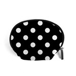 Polka Dots - White on Black Accessory Pouch (Small)