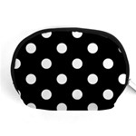 Polka Dots - White on Black Accessory Pouch (Medium)