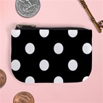 Polka Dots - White on Black Mini Coin Purse