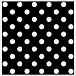 Polka Dots - White on Black Canvas 12  x 12 