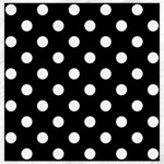 Polka Dots - White on Black Canvas 16  x 16 