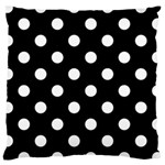 Polka Dots - White on Black Large Cushion Case (One Side)