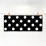 Polka Dots - White on Black Hand Towel