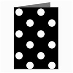 Polka Dots - White on Black Greeting Cards (Pkg of 8)