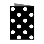 Polka Dots - White on Black Mini Greeting Cards (Pkg of 8)