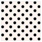 Polka Dots - Black on Seashell Large Satin Scarf (Square)