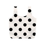 Polka Dots - Black on Seashell Full Print Recycle Bag (S)