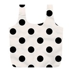 Polka Dots - Black on Seashell Full Print Recycle Bag (L)