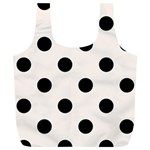 Polka Dots - Black on Seashell Full Print Recycle Bag (XL)