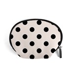 Polka Dots - Black on Seashell Accessory Pouch (Small)