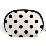 Polka Dots - Black on Seashell Accessory Pouch (Medium)