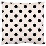 Polka Dots - Black on Seashell Large Cushion Case (One Side)