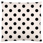 Polka Dots - Black on Seashell Large Cushion Case (Two Sides)