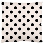 Polka Dots - Black on Seashell Large Flano Cushion Case (One Side)