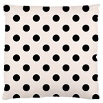 Polka Dots - Black on Seashell Large Flano Cushion Case (Two Sides)