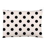 Polka Dots - Black on Seashell Pillow Case (One Side)