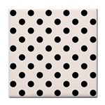 Polka Dots - Black on Seashell Face Towel