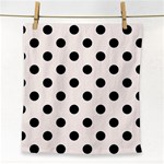 Polka Dots - Black on Seashell Face Towel