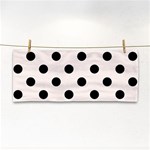 Polka Dots - Black on Seashell Hand Towel